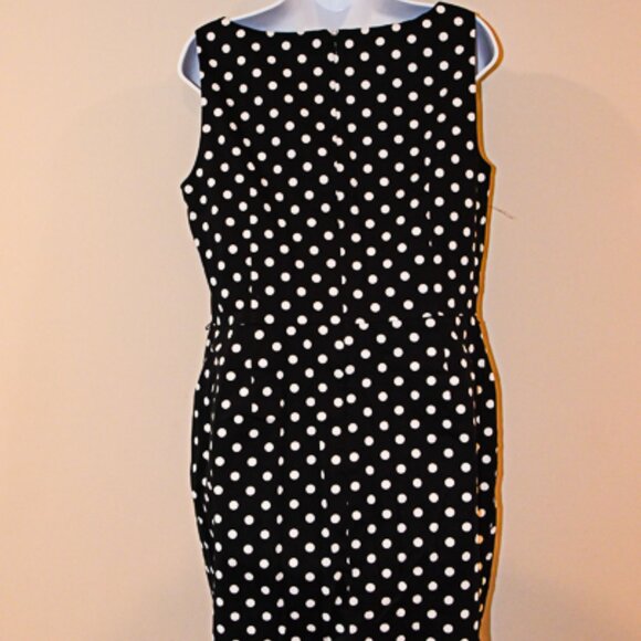 Lauren by Ralph Lauren Dress Black with White Polka Dots Size 14 - Picture 3 of 5